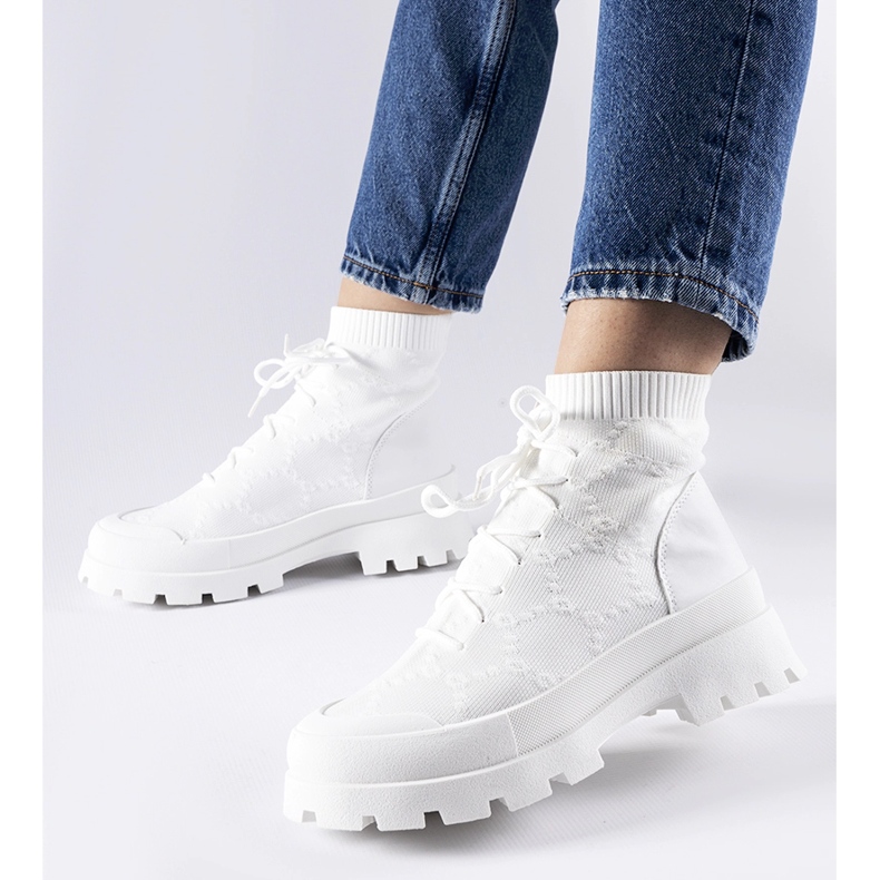 Białe wysokie sneakersy Éric 1