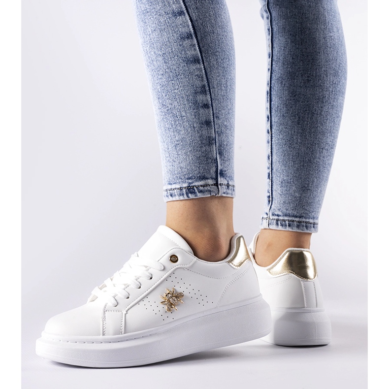 Białe sneakersy z cyrkoniową aplikacją Fairfax 1