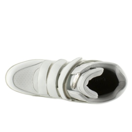 Licowe sneakersy high top JT35 white białe 2