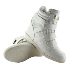 Licowe sneakersy high top JT35 white białe 3
