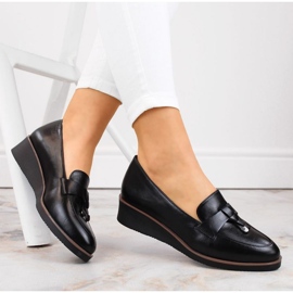 Buty na koturnie Vinceza W JAN263A czarne 2