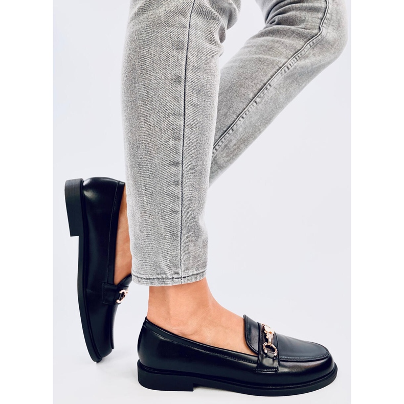 Mokasyny z misiami Gracess Black czarne 2