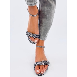 Sandałki w paseczki Ditty Black - Ii Gatunek białe 1