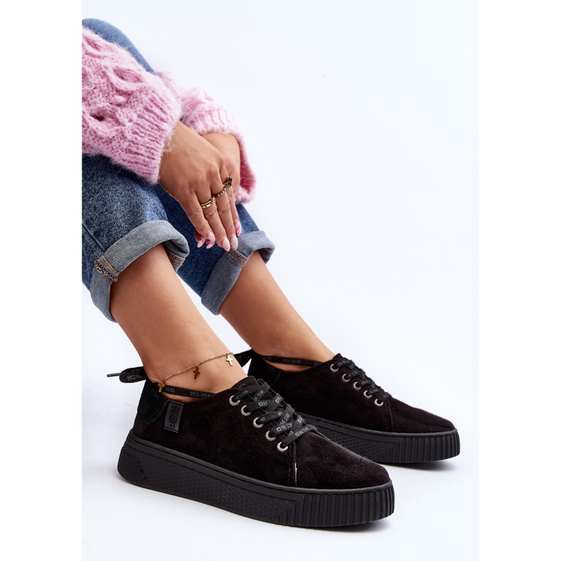 Damskie Trampki Big Star NN276005 Memory Foam System Czarne 2