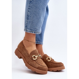 Damskie Mokasyny Z Ozdobą Camel Railenes brązowe 2