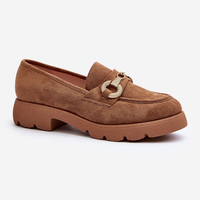 Damskie Mokasyny Z Ozdobą Camel Railenes brązowe 1