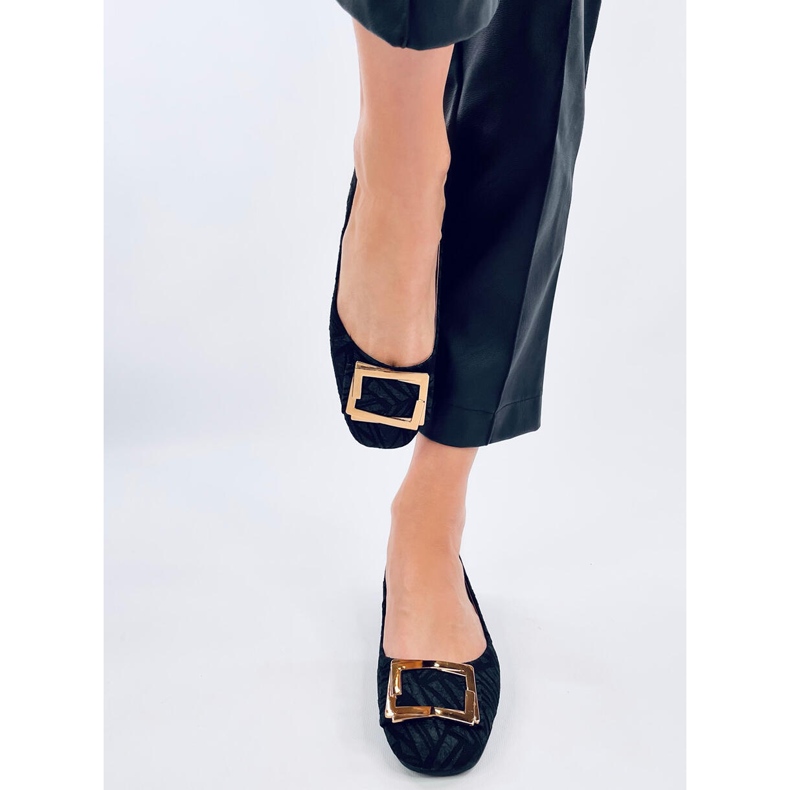 Baleriny z klamerką Ells Black czarne 1