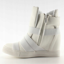 Sneakersy z gumowymi paskami AF24 White białe 1