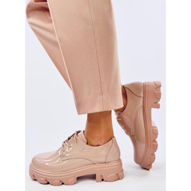 Mokasyny na wysokiej podeszwie Pragma Nude beżowy 2