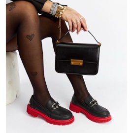 Czarne skórzane mokasyny Goe LL2N4040 1