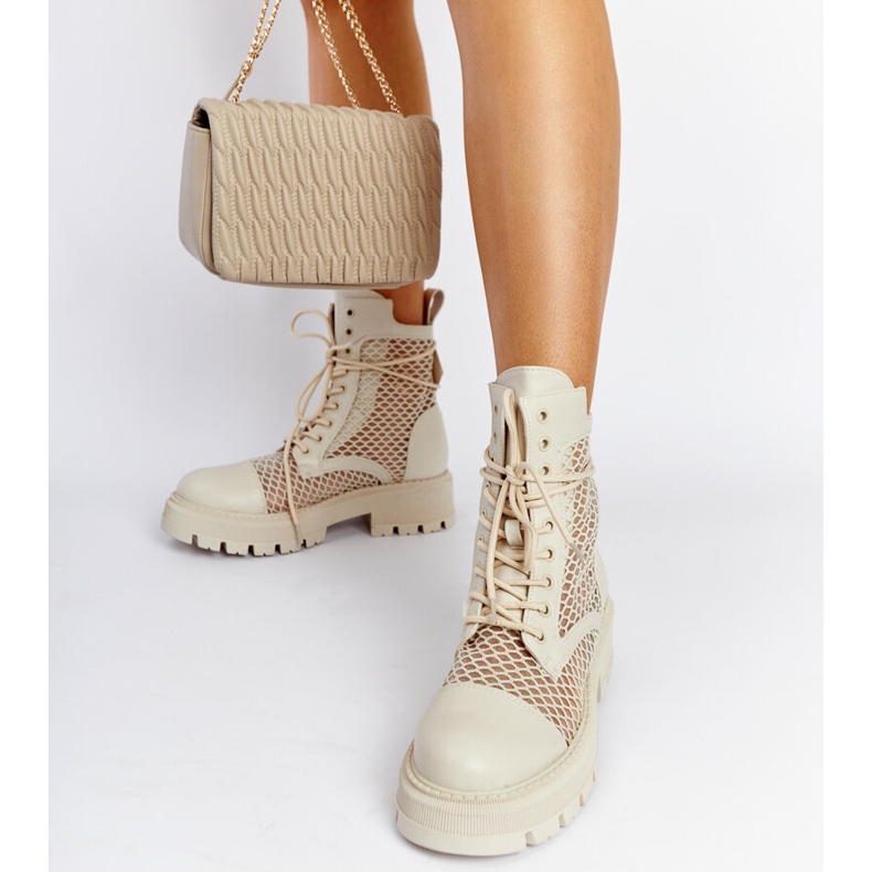 Beżowe prześwitujące trapery Waldeck beżowy 1