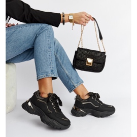 Czarne masywne sneakersy z cyrkoniami Euclid 1