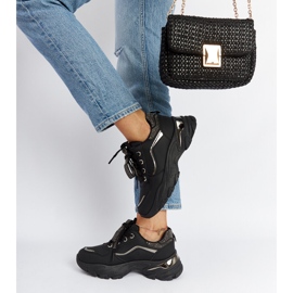 Czarne masywne sneakersy z cyrkoniami Euclid 2