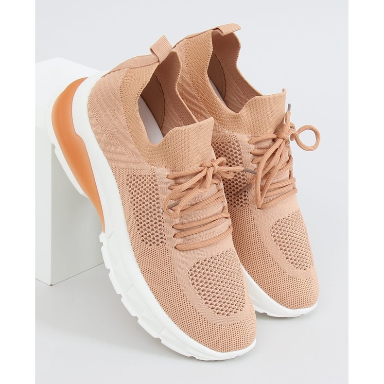Buty sportowe skarpetkowe Elias Camel brązowe 1