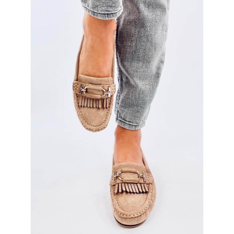 Mokasyny damskie Leif Khaki beżowy 1