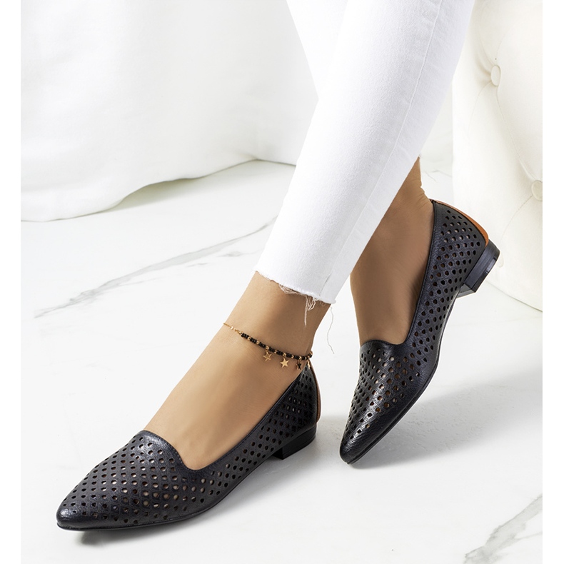 Czarne baleriny ażurowe Jarrett 1