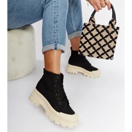 Czarne lekkie traperki za kostkę Obispo 2