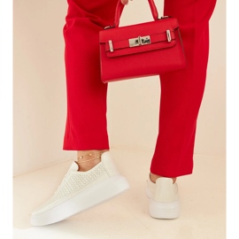 Srebrne sneakersy na platformie Lori srebrny 1