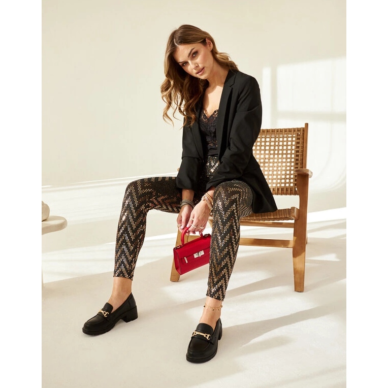 Czarne mokasyny na słupku Sherie 2