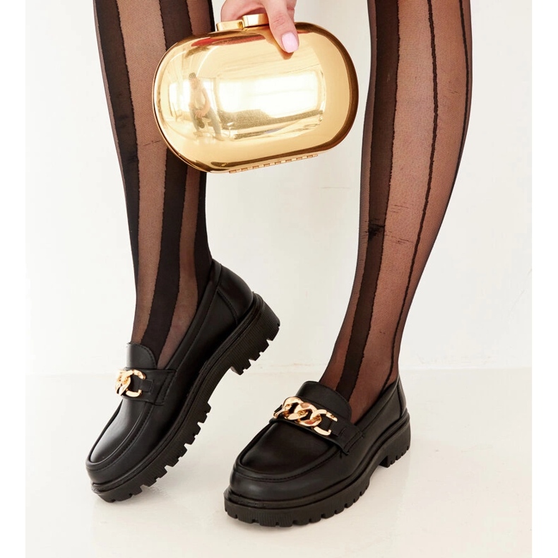 Czarne mokasyny na Elenor 1