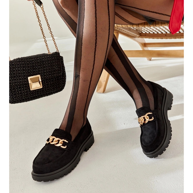 Czarne mokasyny zamszowe Elenor 1