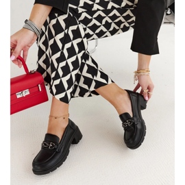 Czarne eko- skórzane mokasyny Lyyli 2