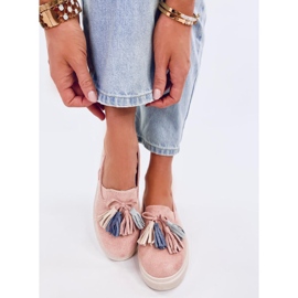 Mokasyny z frędzelkami Krauss Pink różowe 2