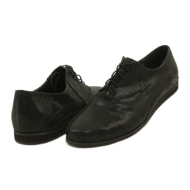 Czarne półbuty buty damskie wiązane Angello 303 3
