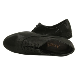 Czarne półbuty buty damskie wiązane Angello 303 5