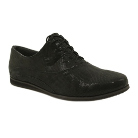 Czarne półbuty buty damskie wiązane Angello 303 1