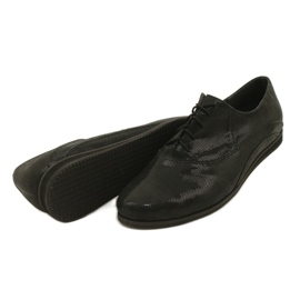 Czarne półbuty buty damskie wiązane Angello 303 4