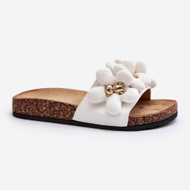 Klapki Damskie Z Ozdobami Białe Bunlia 1