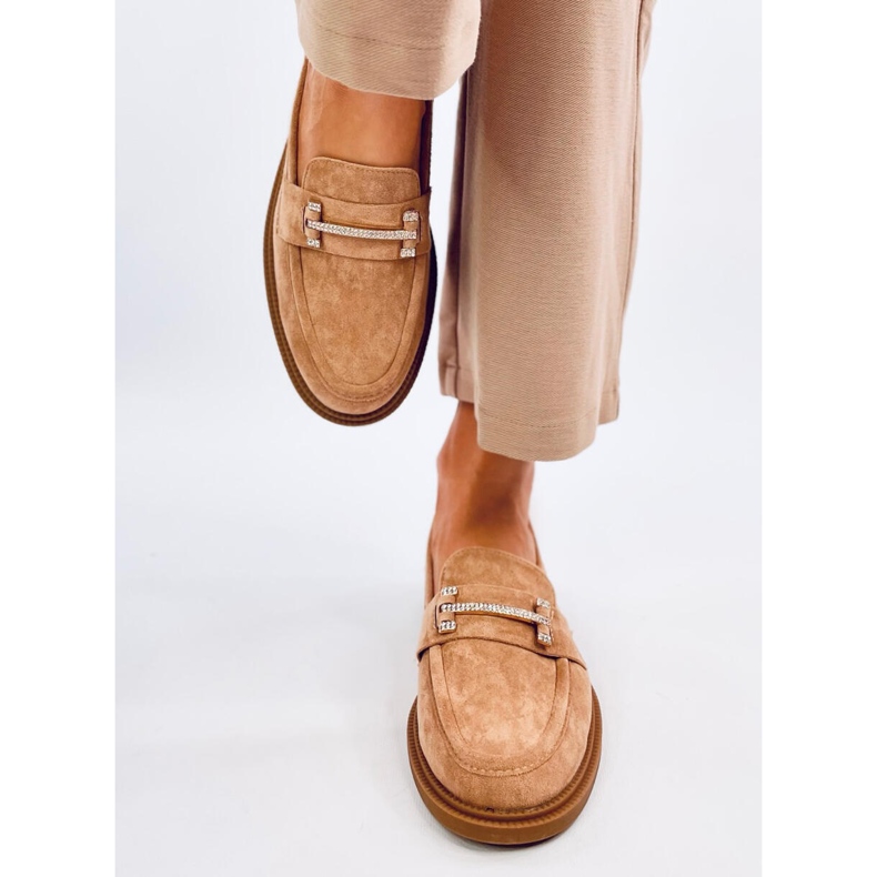 Mokasyny damskie Ferdis Khaki beżowy 1