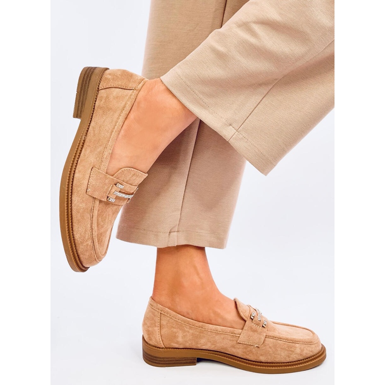 Mokasyny damskie Ferdis Khaki beżowy 2