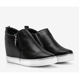 Czarne błyszczące sneakersy damskie Avery 1