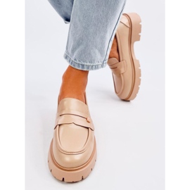 Mokasyny na platformie Sidney Khaki beżowy 1