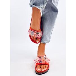 Klapki korkowe z kamieniami Maliv Orange pomarańczowe 1