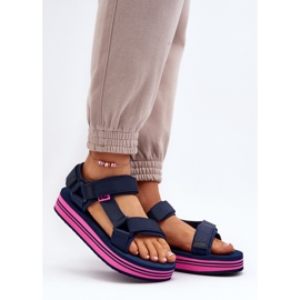 Damskie Sandały Na Platformie Lee Cooper LCW-24-05-2754L Granatowe niebieskie 2
