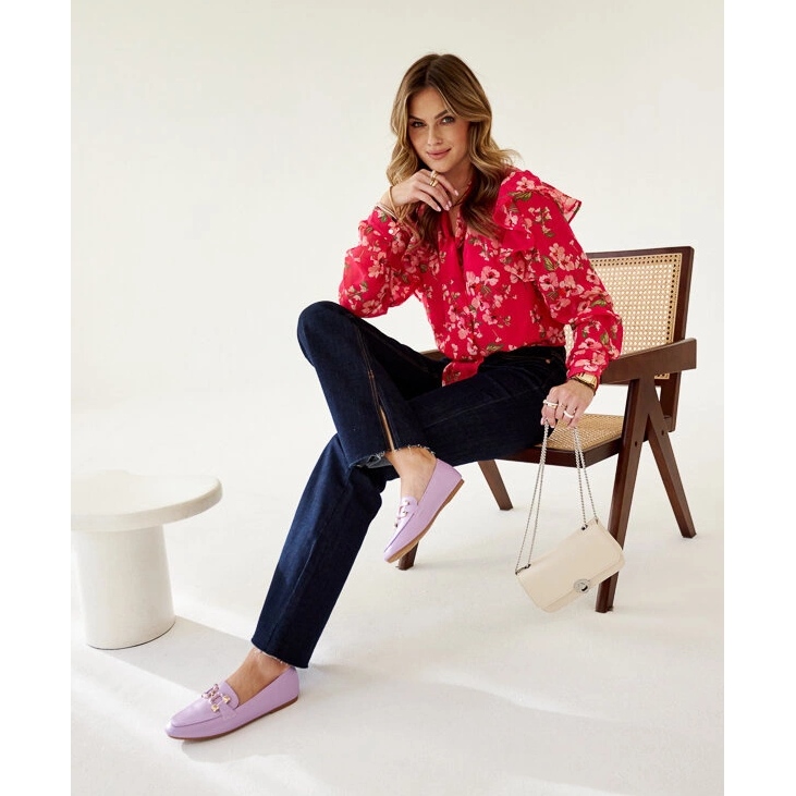 Fioletowe mokasyny z klamerką Comerio 2