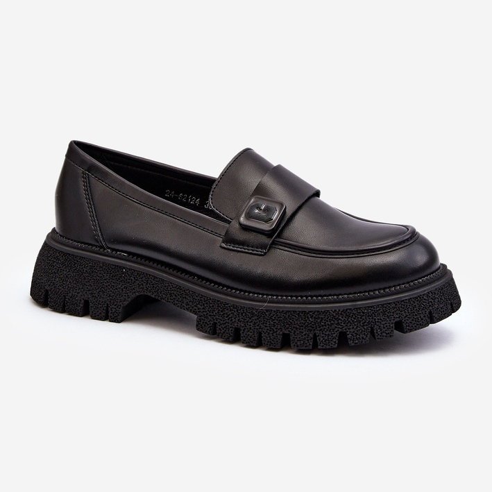 Vinceza Mokasyny Damskie Z Paskiem Czarne Flanila 2