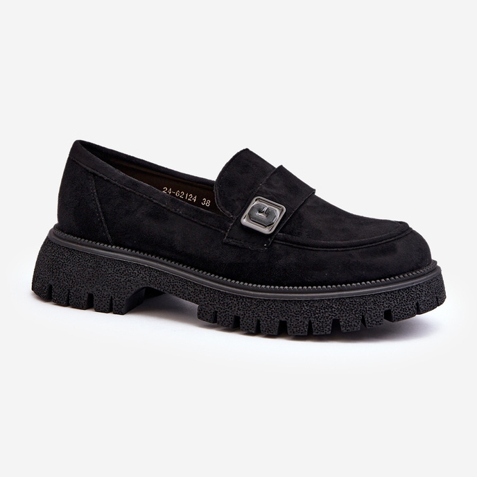 Vinceza Mokasyny Damskie Z Paskiem Czarne Flanila 1