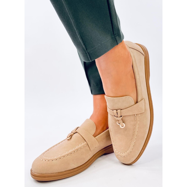 Mokasyny damskie Antonisa Khaki beżowy 2