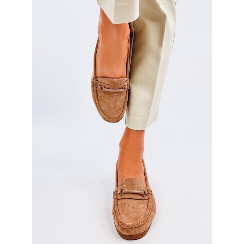 Mokasyny na koturnie Indian Khaki beżowy 1