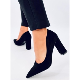 Czółenka na słupku Verizon Black czarne 2