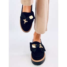 Mokasyny z ozdobnym misiem Pennsy Black czarne 1