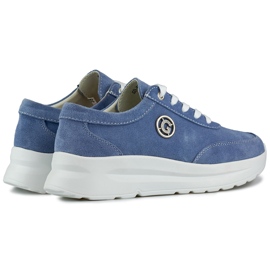Sneakersy damskie ze skóry naturalnej w kolorze jeans niebieskie 1