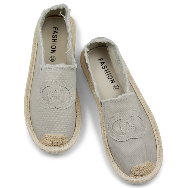 Szare espadryle mokasyny trampki damskie 1