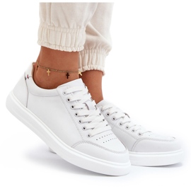 Vinceza Damskie Sneakersy Skóra Naturalna Białe Dimpna 7