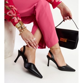 Czarne szpilki z odkrytą piętą Fontanile 1