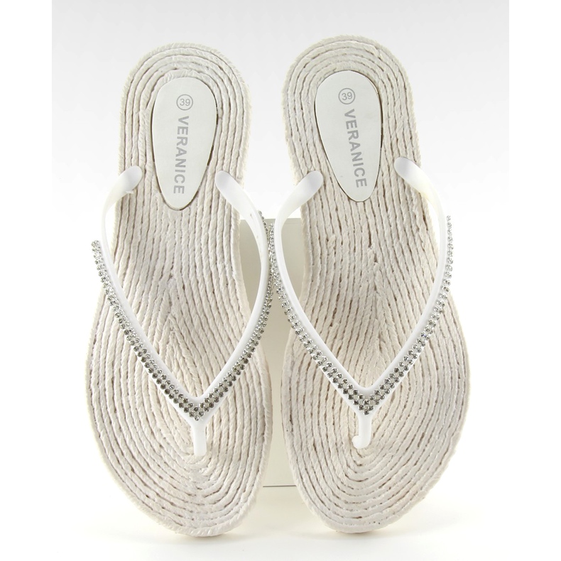 Gumowe japonki jak espadryle ls069 white białe 1